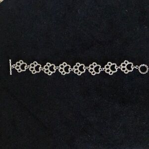 Elegant Silver Floral Dog Lovers Bracelet